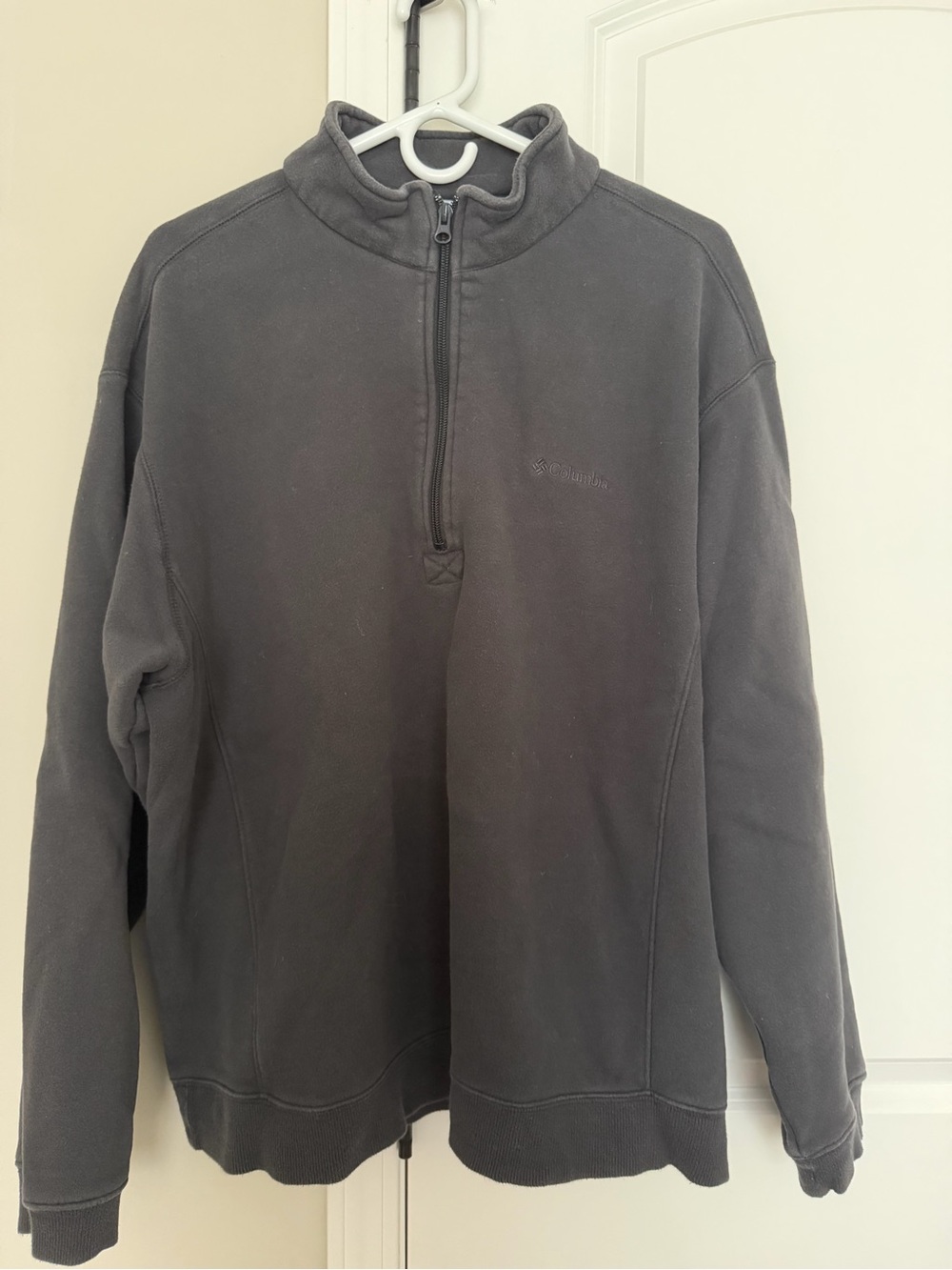 Columbia Men's Gray Quarter-Zip Cotton Pullover XL